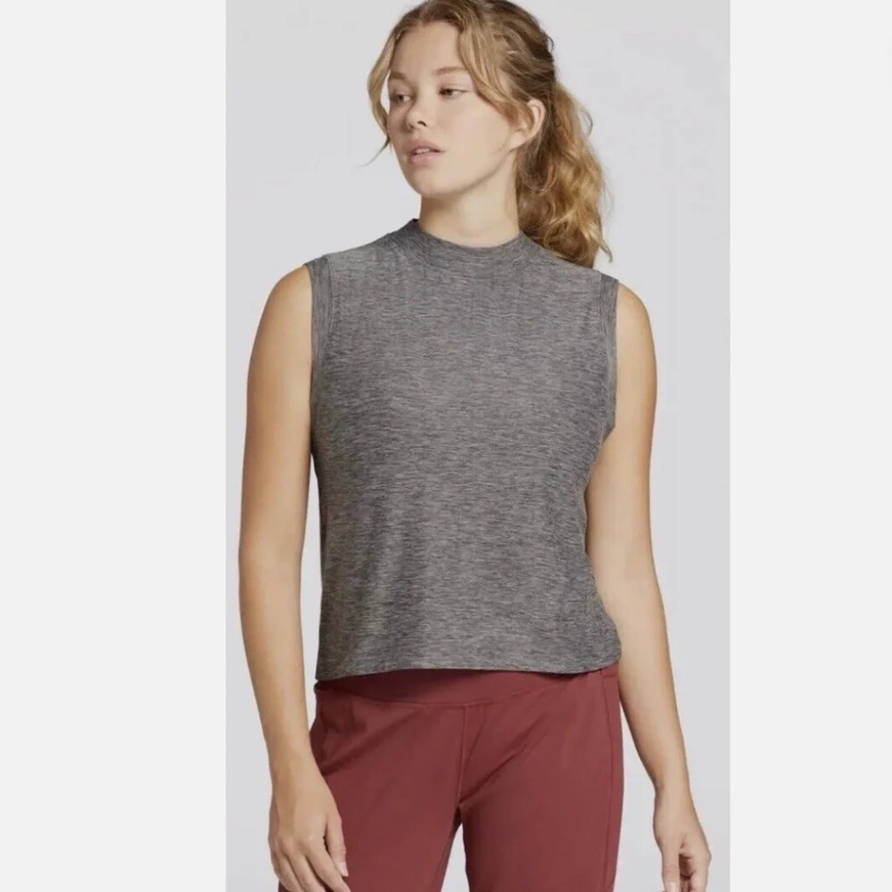 Calia Lustralux Mockneck Sleeveless Tank Top Heather Grey Size XXL NWT
